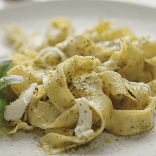 Pappardelle with Light Pesto – Al Dente