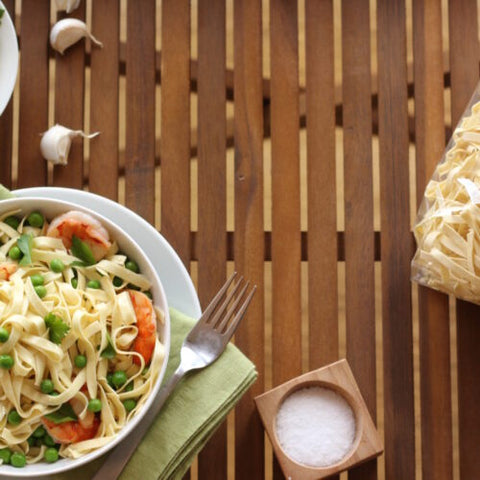 Fettuccine with Shrimp, Tomatoes, and Basil