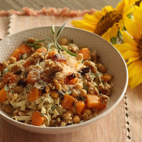 Pasta with Squash, Sage and Walnuts