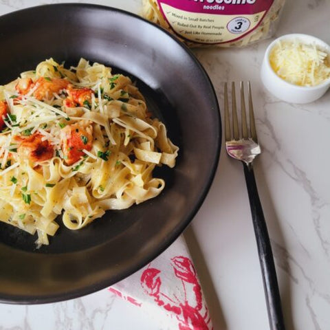 Basil Fettuccine with Lemon & Lobster