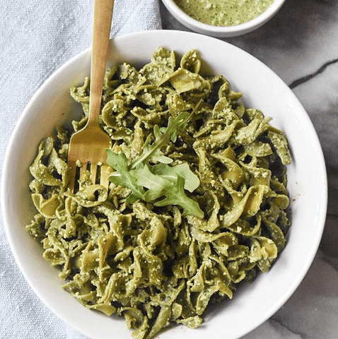 Pasta with Pumpkin Seed & Arugula Pesto