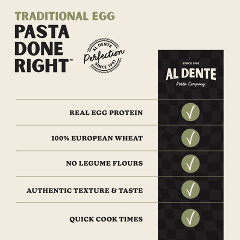 AL DENTE Spinach Fettuccine, 12oz Bags (Pack of 4)